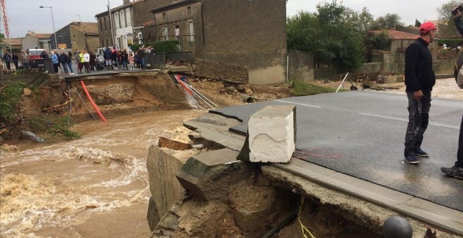 Inundaciones en la localidad de Villegailhenc. AFP