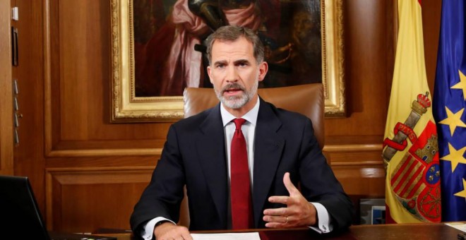 Felipe VI en su discurso tras los acontecimientos en Catalunya por el 1-O | Reuters