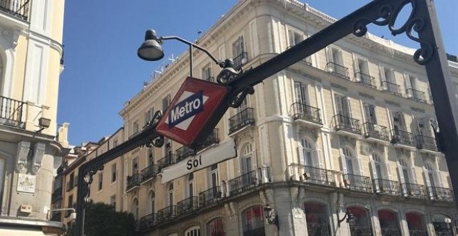 Indicado de la boca de Metro en la madrileña Puerta del Sol. E.P.