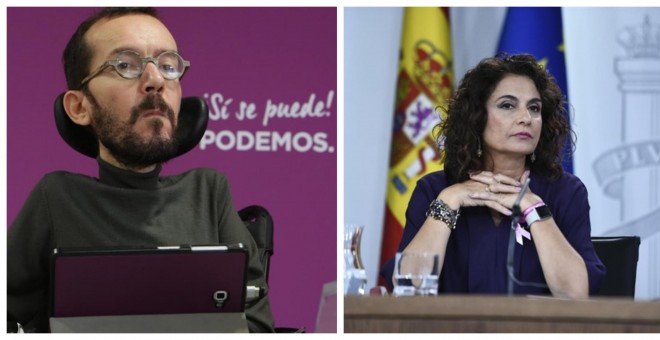 El secretario de Organización, Pablo Echenique, y la ministra de Hacienda, María Jesús Montero / EUROPA PRESS