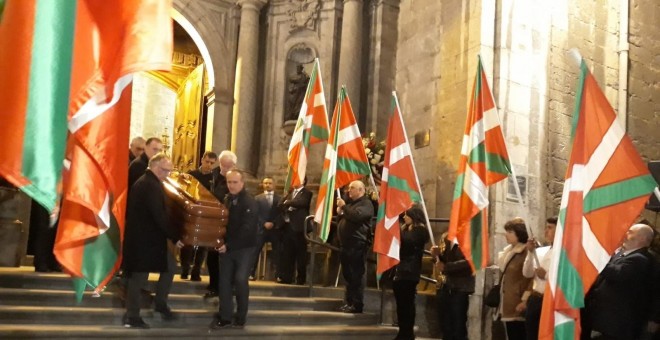 Un momento en el funeral de Xabier Arzalluz.- EP