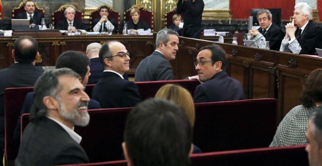 Los acusados en el juicio al 'procés', hace unos días en el Supremo. J.J. Guillen/REUTERS