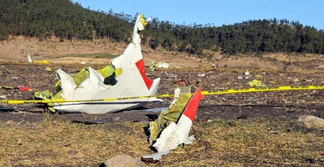 Restos del Boeing 737 de Ethiopia Airlines siniestrado ayer. /EFE