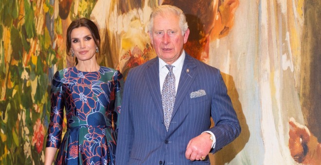 La reina Letizia y el príncipe Carlos de Inglaterra inauguran la exposición 'Sorolla, maestro español de la luz', en la NationalGallery de Londres (Reino Unido | EFE/ Facundo Arrizabalaga