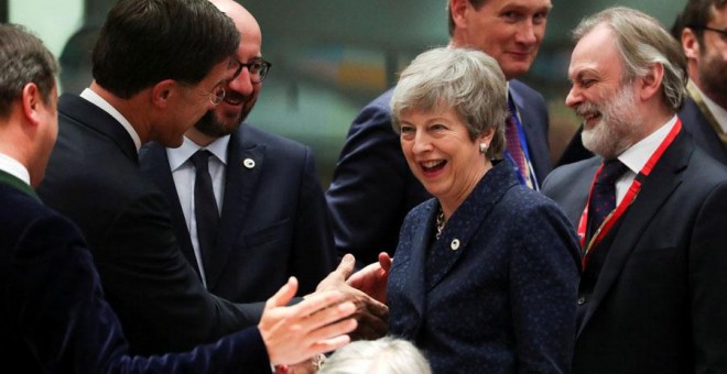 May, en la cumbre de la UE en Bruselas este jueves. REUTERS/Yves Herman