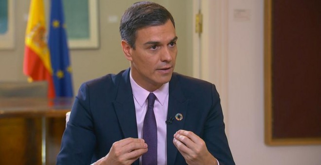 El presidente del Gobierno y candidato del PSOE a las elecciones del 28-A, Pedro Sánchez, en un momento de su entrevista con La Sexta.