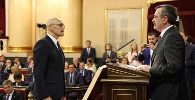 Raül Romeva y Manuel Cruz en el Senado. - EUROPA PRESS