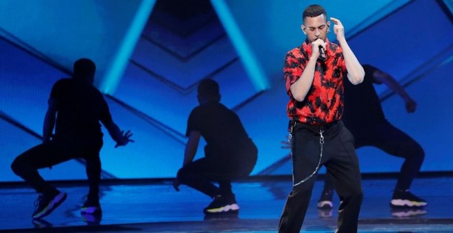 17/05/2019 - Mahmood, nombre artístico de Alessandro Mahmoud, durante su actuación en Eurovisión. / REUTERS - RONEN ZVULUN