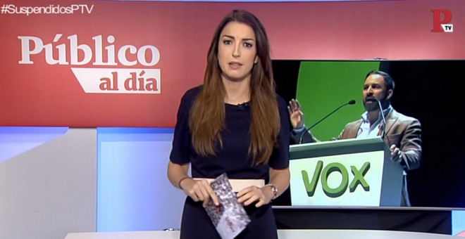 Natalia Moro en el informativo de 'Público al Día' del 24 de mayo de 2019.