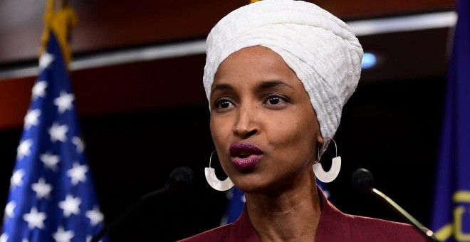 15.07.2019. / Ilhan Omar habla durante la conferencia de Demócratas en el Congreso de Estados Unidos.  REUTERS/Erin Scott