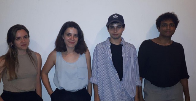 Leonor Martín, Akshid Rajendran, Samuel Fuentes y Natasa Lekkou, miembros del colectivo ' Issues!Office '. / JAVIER ROMO