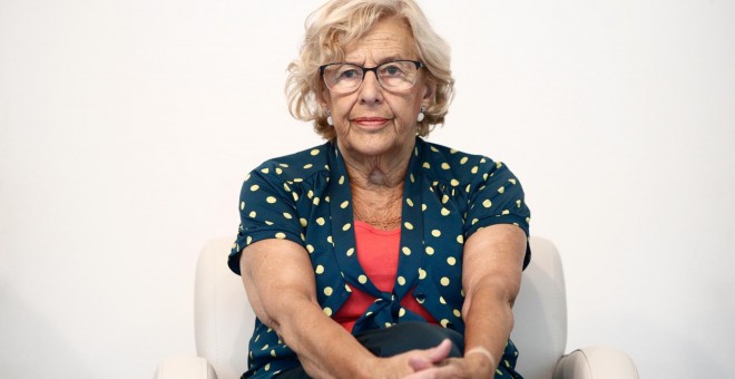 04/07/2019 - La exalcaldesa de Madrid, Manuela Carmena, durante la inauguración del XVII Encuentro de Emprendedoras y Empresarias en el Círculo de Bellas Artes.