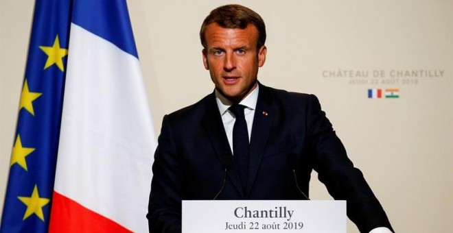 22/08/2019.- El presidente francés, Emmanuel Macron, este jueves. EFE/EPA/Pascal Rossignol