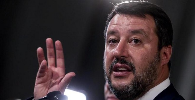 28/08/2019.- El ex viceprimer ministro y exministro de Interior italiano Matteo Salvini durante un discurso. EFE/Alessandro Di Meo