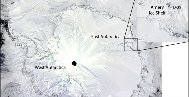 Amery es la tercera plataforma de hielo más grande de la Antártida