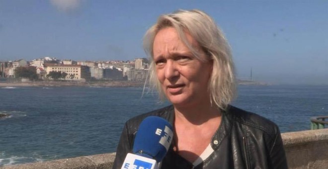Carolina Bescansa concede una entrevista en A Coruña. (EFE)