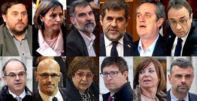 Montaje con los rostros de los líderes independentistas del 1-O y presos del ‘procès’. / EUROPA PRESS