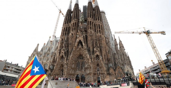 18/10/2019 - Vista de la Sagrada Familia durante la huelga general en Catalunya. / REUTERS - ALBERT GEA