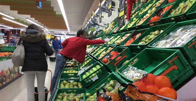 Zona de frutas y verduras de un supermercado de Mercadona. E.P.