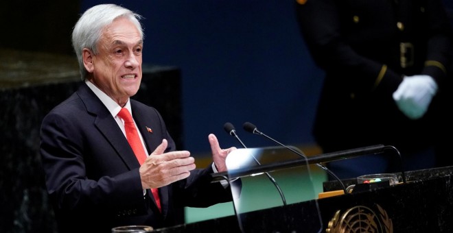 05/11/2019 - El presidente de Chile, Sebastián Piñera, en la 74 sesión de la Asamblea General de las Naciones Unidas en la sede de la ONU en la ciudad de Nueva York. REUTERS / Carlo Allegri