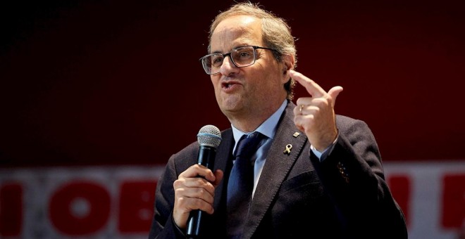 17/11/2019.- El presidente de la Generalitat, Quim Torra, durante un acto en Girona. / EFE - DAVID BORRAT