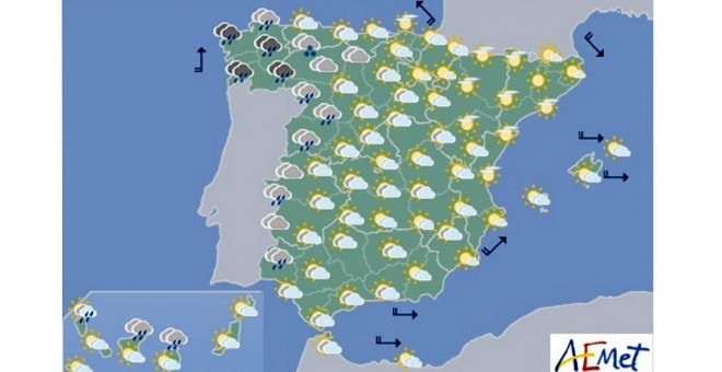 Previsión meteorológica para este martes 19 de noviembre. EFE