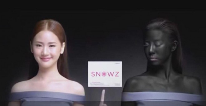 Imagen de un polémico anuncio de crema Snowz, de la marca Seoul Secret. - YOUTUBE