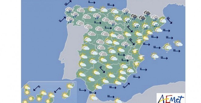 Predicción del tiempo para este viernes 13 de diciembre. EFE