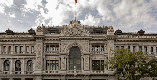 Fachada de la sede central del Banco de España, en la madrileña plaza de Cibeles. E.P.