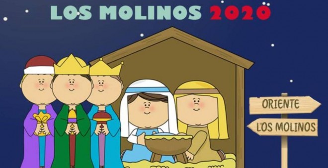 La felicitación navideña de Los Molinos con tres reyes magos blancos. | Los Molinos