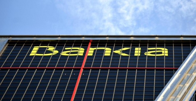 Logo de la entidad bancaria Bankia en su sede en una de las Torres Kio de Madrid. E.P./Óscar Cañas