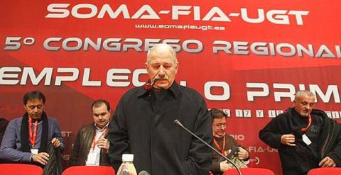 José Ángel Fernández Villa, en el último congreso de SOMA-Fitag-UGT, en 2010.