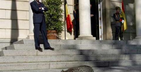 Aznar, en su época de presidente del Gobierno, en las conocidas escalinatas de La Moncloa.