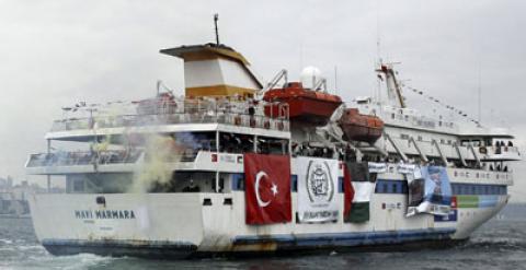 El barco turco Mavi Marmara', que fue asaltado por las tropas israelíes en la Flotilla de la Libertad del año pasado.