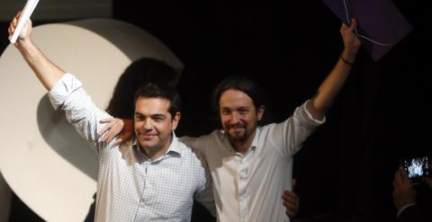 Alexis Tsipras y Pablo Iglesias, en una imagen de archivo. REUTERS