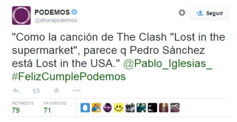 Tuit de la cuenta de Podemos