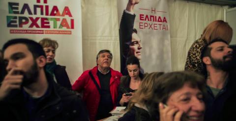 Seguidores de Syriza aguardan los datos. - CLEMENTE BERNAD