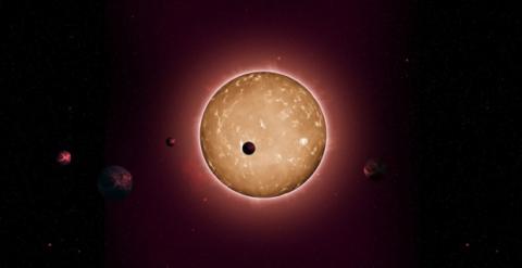 Recreación de Kepler-444 y los cinco planetas que lo orbitan. TIAGO CAMPANTE / PETER DEVINE