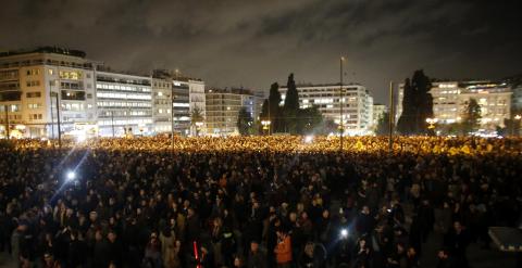 Manifestantes en la plaza Syntagma. Reuters