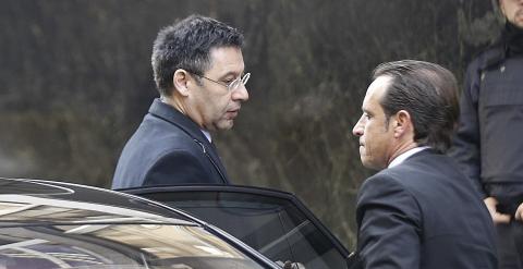 El presidente del FC Barcelona, Josep Maria Bartomeu, a su llegada a la Audiencia Nacional. EFE/Paco Campos