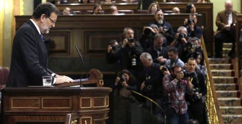 Mariano Rajoy, durante su intervención en el Debate sobre el Estado de la Nación, en el Congreso. EFE