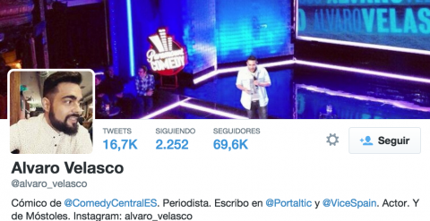 Captura del perfil de Twitter de Álvaro Velasco.