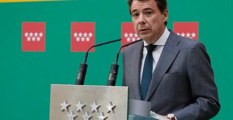 El presidente de la Comunidad de Madrid, Ignacio González, durante su intervención hoy en el acto que ha tenido lugar en la Real Casa de Correos de Madrid p. / Fernando Alvarado (EFE)