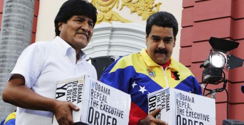 Evo Morales y Nicolás Maduro exigen a Obama que retire el decreto contra Venezuela. - REUTERS