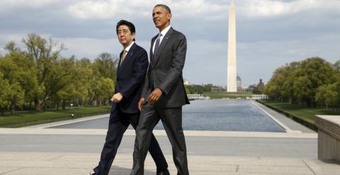 Barack Obama, junto al primer ministro japonés Shinzo Abe. - REUTERS