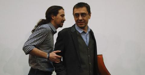 Pablo Iglesias y Juan Carlos Monedero, en una imagen de archivo. REUTERS