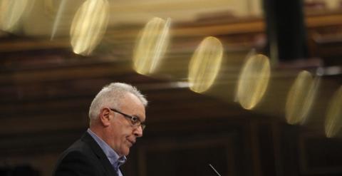 El coordinador federal de IU, Cayo Lara, en el Congreso de los Diputados.