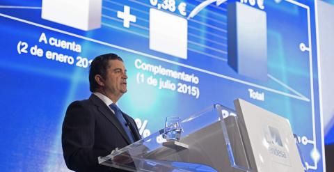 El presidente de Endesa, Borja Prado, en la junta de accionistas de la eléctrica. EFE