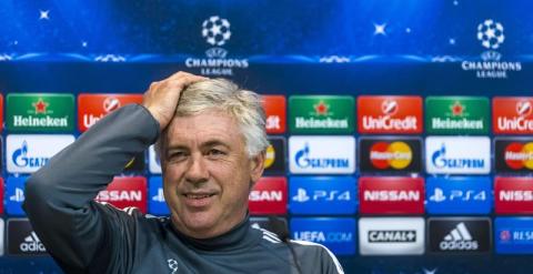 Ancelotti, durante la rueda de prensa. EFE/Emilio Naranjo