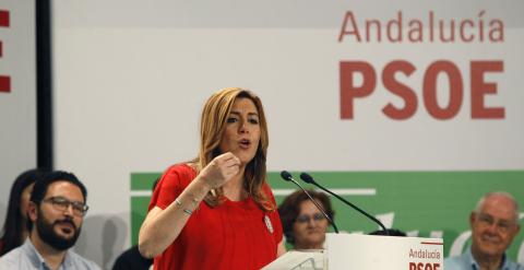 La líder socialista andaluza Susana Díaz, en un mitin en Almería este fin de semana.EFE/Carlos Barba